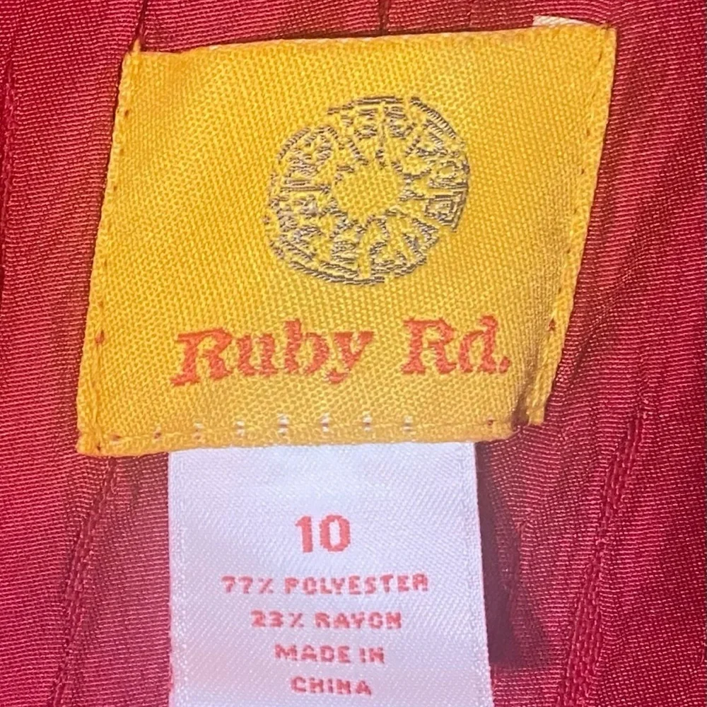 Ruby Rd Jacket Size 10 Red Textured Chest Pockets - Picture 2 of 8